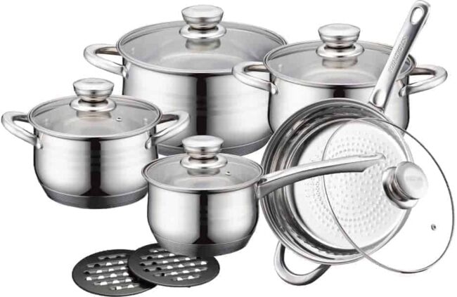 Set pentole 12 pezzi in acciaio inox Royalty Line RL-1232