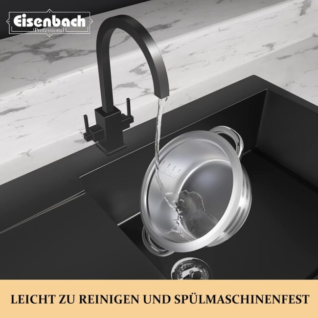 Eisenbach EB-SP10G - Set di pentole in acciaio inox di alta qualità, 10 pezzi, per tutti i piani cottura, design elegante e cottura uniforme - immagine 7