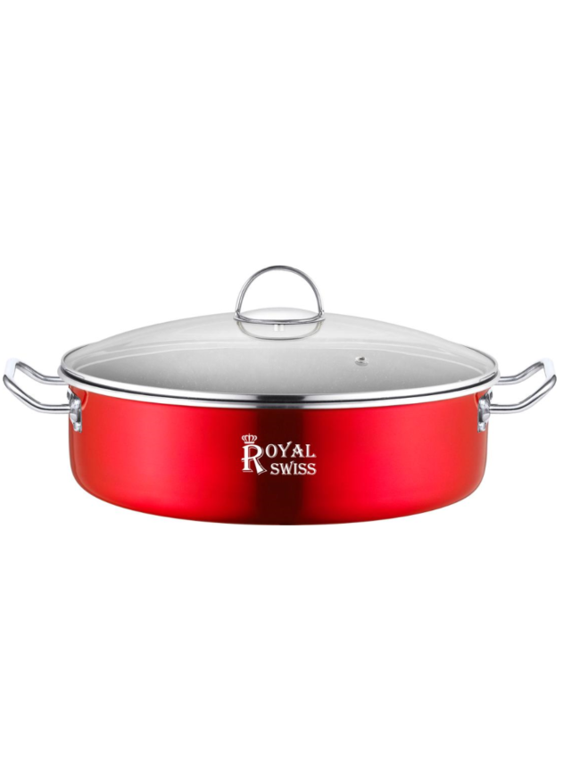 Royal Swiss RS-CP40 Pentola Forgiata Alluminio Effetto Marmo Antiaderente 11.9L Ø40cm