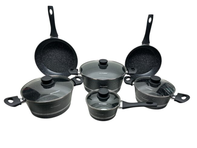 Set di Pentole Rosenberg RB10M2B - Batteria da Cucina in Acciaio Inox 10 Pezzi